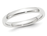 Ladies Platinum Comfort Fit 3mm Wedding Band Ring